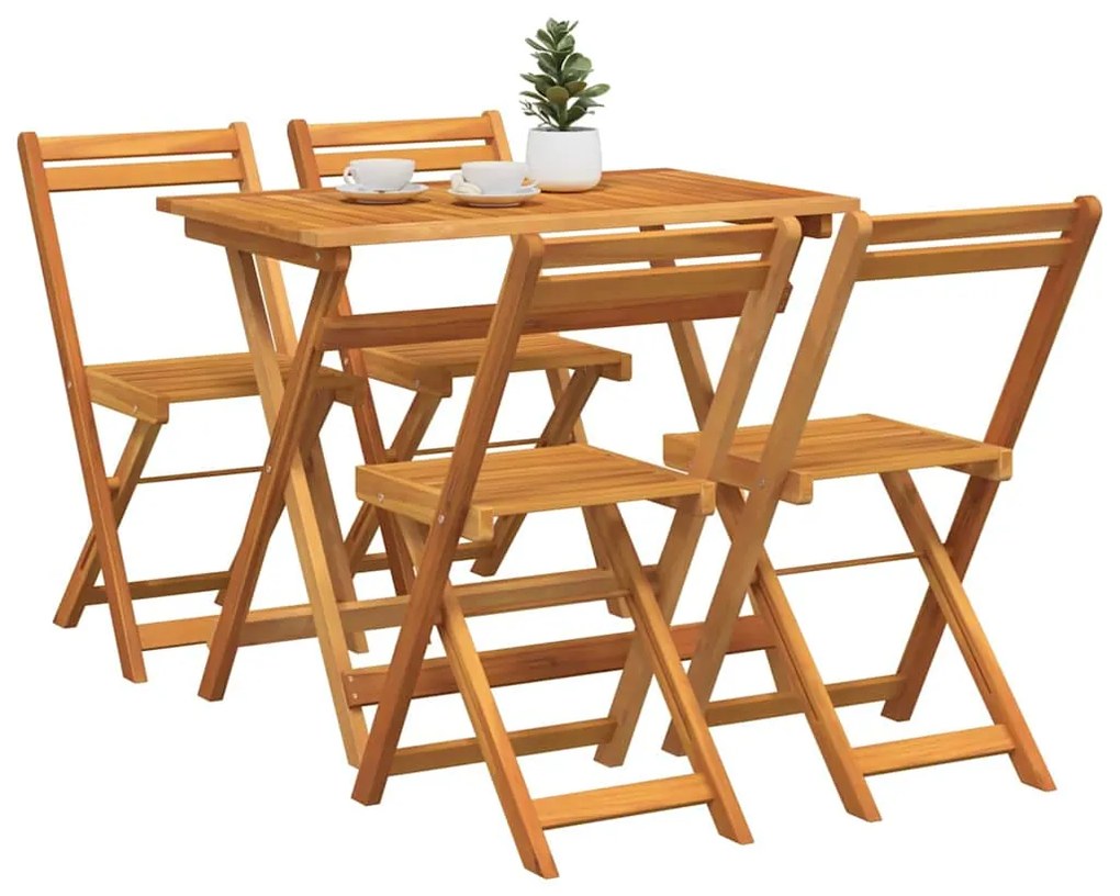 vidaXL Σετ μπιστρό 5 pcs Καφέ Μασίφ ξύλο ακακίας