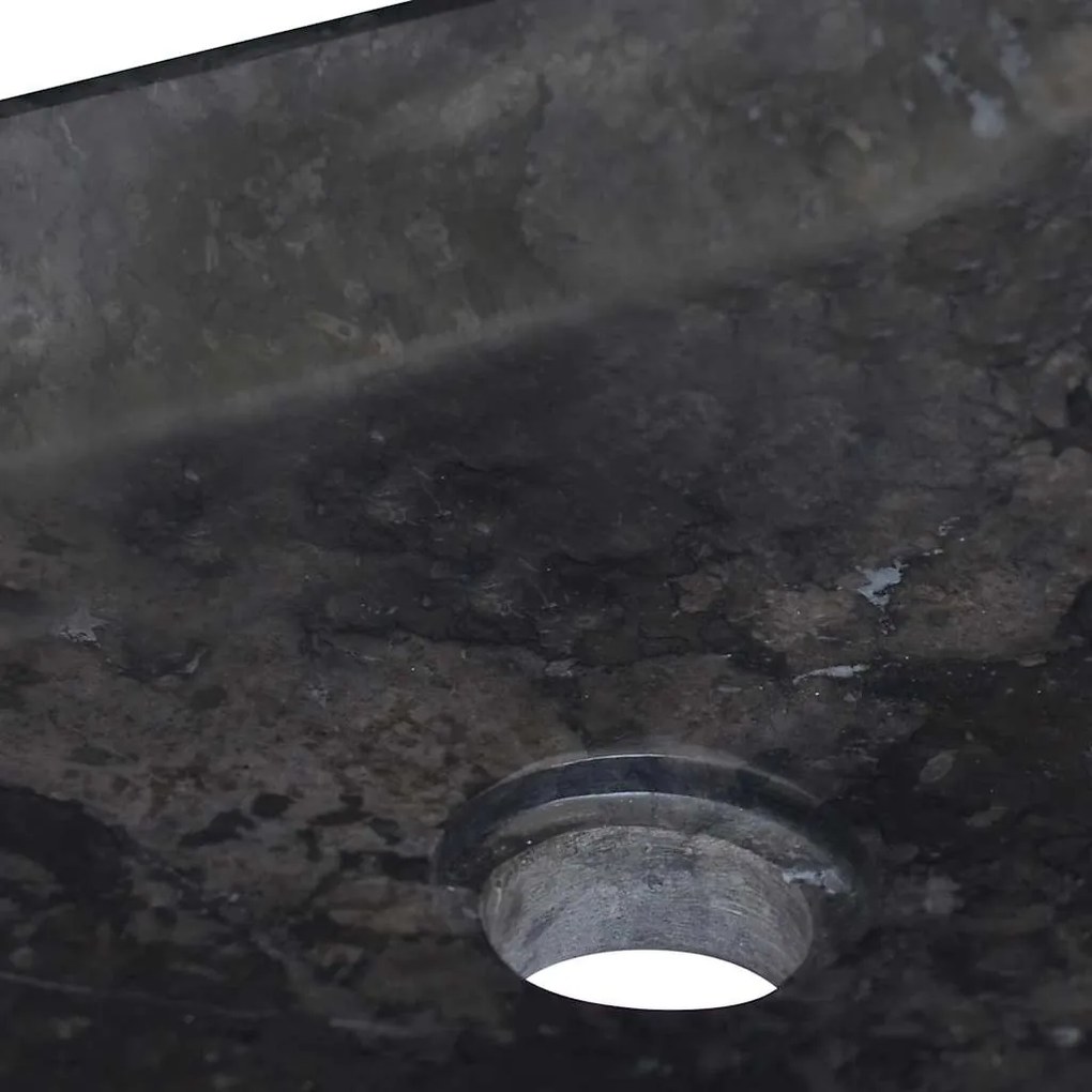 vidaXL Νιπτήρας Μαύρος 50 x 35 x 10 εκ. Μαρμάρινος