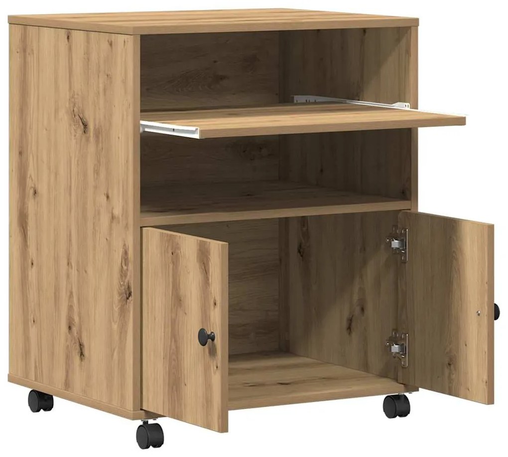 vidaXL Σταντ Εκτυπωτή artisan δρυς 60 x 48 x 74 εκ. Επεξεργασμένο ξύλο