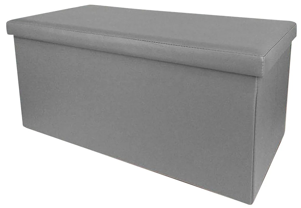 Σκαμπό Με Αποθηκευτικό Χώρο Γκρι Ύφασμα 76x38x38cm - 06511547