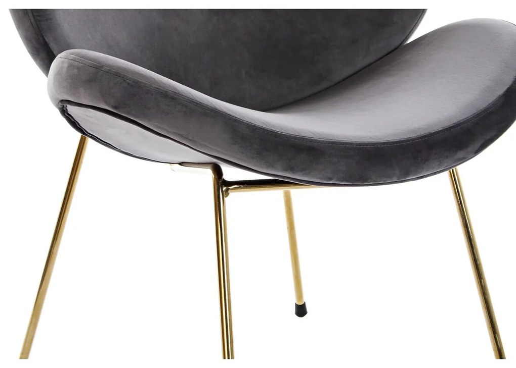 Καρέκλα DKD Home Decor Μαύρο Χρυσό πολυεστέρας Μέταλλο 62 x 58 x 73 cm