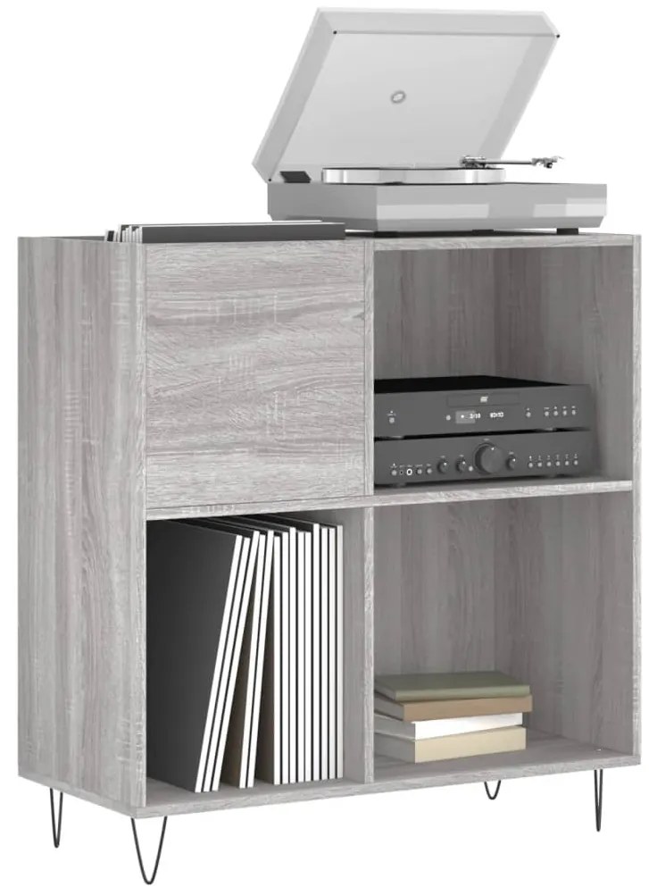 vidaXL Δισκοθήκη Γκρι Sonoma 84,5 x 38 x 89 εκ. από Επεξεργασμένο Ξύλο