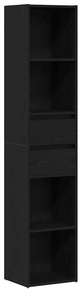 vidaXL Βιβλιοθήκη Μονάδα Μαύρο Δρυς 36x30x171 εκ Επεξεργασμένο ξύλο