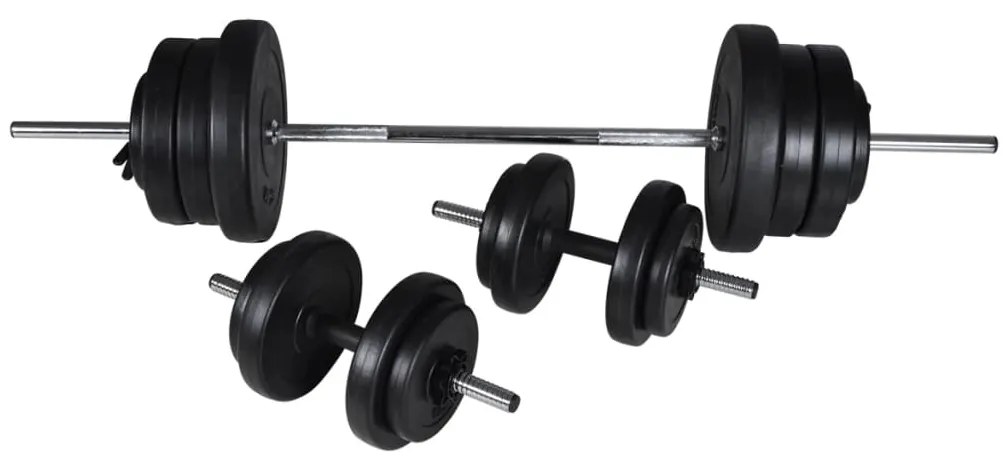 Σετ Μπάρα Άρσης Βαρών και 2 Αλτήρες με Βάρη 60,5kg