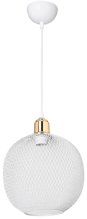 Φωτιστικό οροφής μονόφωτο PWL-0977 pakoworld Ε27 λευκό-χρυσό Φ26x33εκ