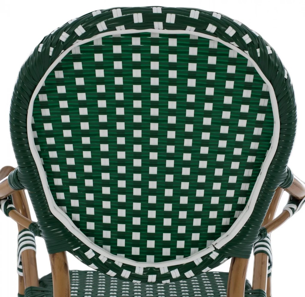 ΣΚΑΜΠΟ ΑΛΟΥΜΙΝΙΟΥ BAMBOO LOOK ΜΕ WICKER ΠΡΑΣΙΝΟ ΛΕΥΚΟ  56x60x126 εκ. 56x60x126 εκ.