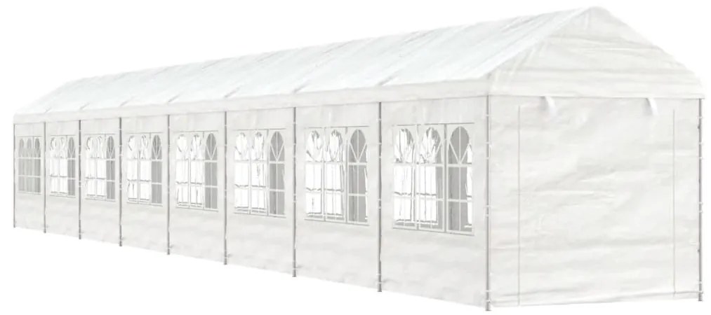 vidaXL Κιόσκι με Τέντα Λευκό 17,84 x 2,28 x 2,69 μ. από Πολυαιθυλένιο