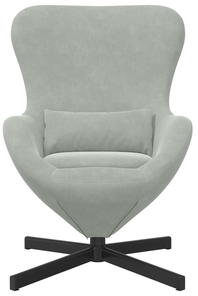 vidaXL Πολυθρόνα Αυγού Light Grey Velvet