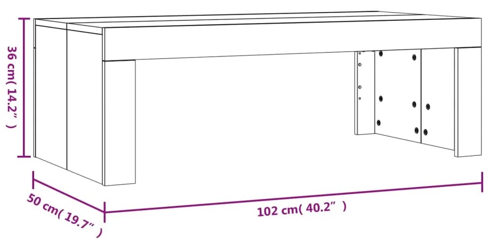 Τραπεζάκι Σαλονιού Sonoma Δρυς 102x50x36 εκ. Επεξεργασμένο Ξύλο - Καφέ