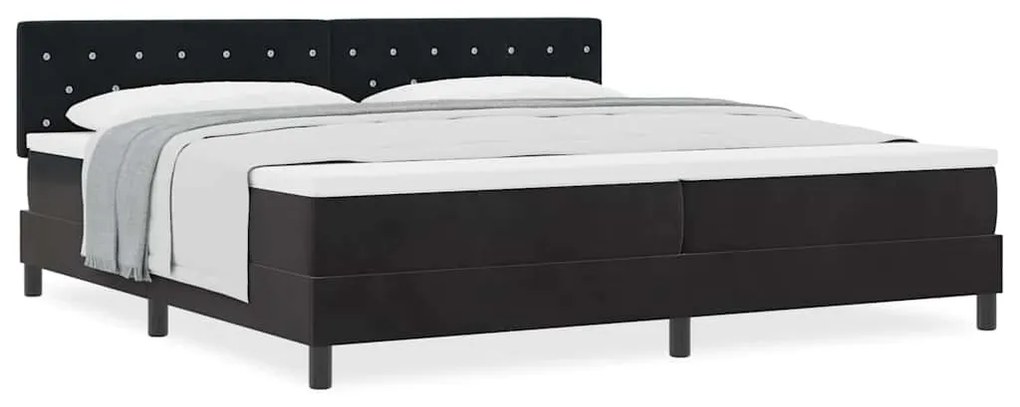 vidaXL Κρεβάτι με Ελατήρια και Στρώμα Μαύρο 200 x 200 cm ύφασμα