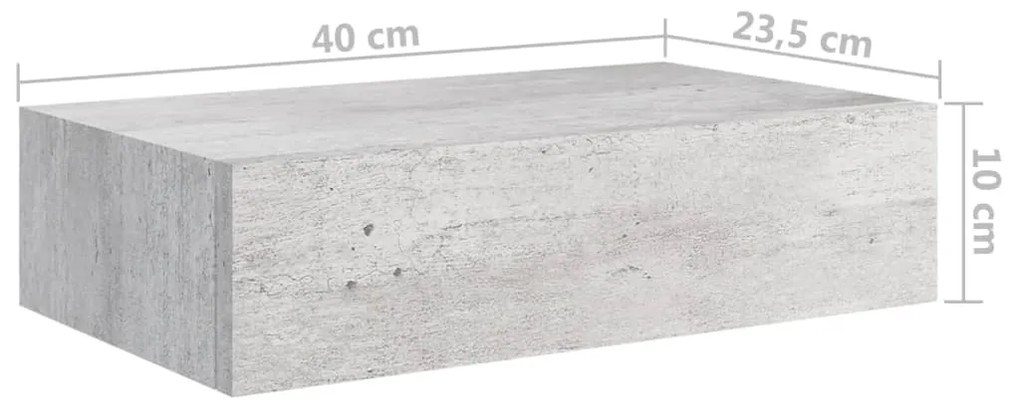 Ράφια Τοίχου Συρτάρια 2 τεμ. Γκρι Σκυρ. 40x23,5x10 εκ από MDF 330252