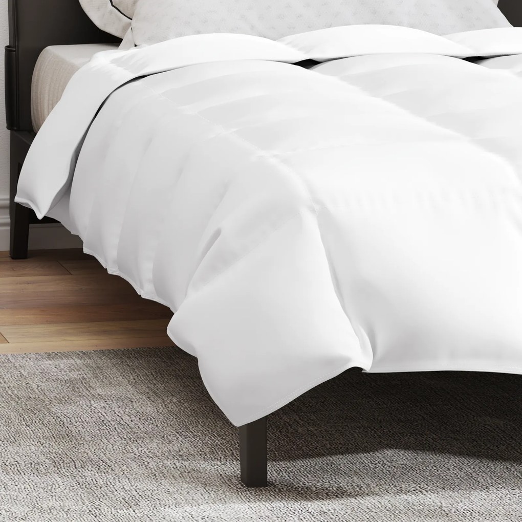 vidaXL Κουβέρτια & Κουβέρτες Λευκό 155 x 220 cm Πούπουλο