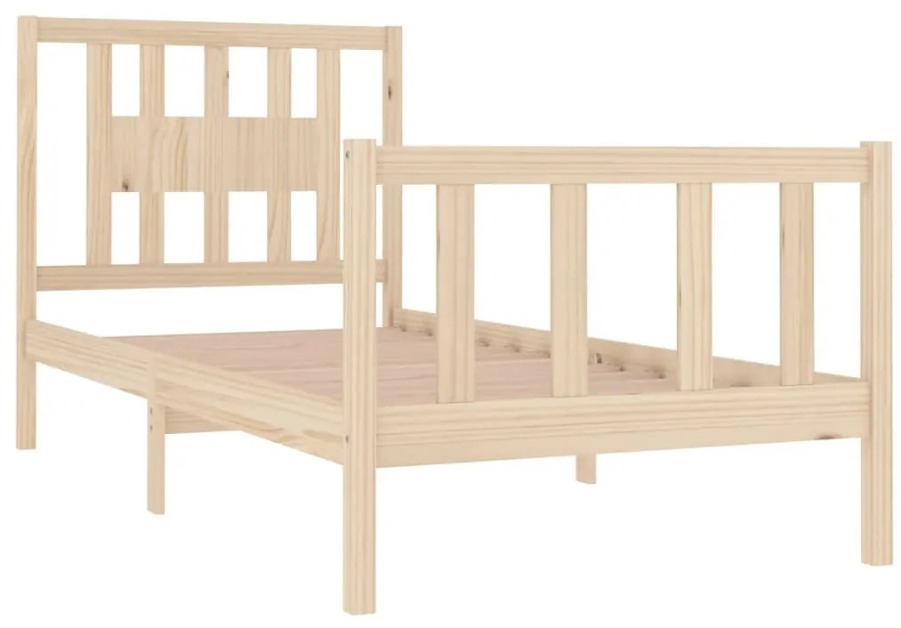 vidaXL Πλαίσιο Κρεβατιού 90 x 190 εκ. από Μασίφ Ξύλο Single