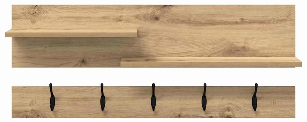 vidaXL Τοίχου Κρεμάστρα με ράφι artisan δρυς 90 x 15 x 36 εκ.