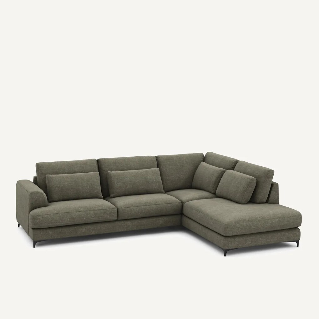 Γωνιακός καναπές-κρεβάτι δεξιός, από βαμβάκι και λινό, Marsile