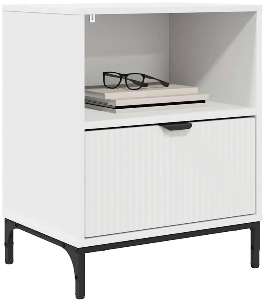vidaXL Κομοδίνα 2 pcs Λευκό 49 x 36 x 61 εκ Επεξεργασμένο ξύλο