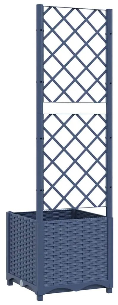 vidaXL Γλάστρα Κήπου με Πλέγμα Μπλε Γκρι 40x40x136 εκ. από Πολυπροπυλένιο