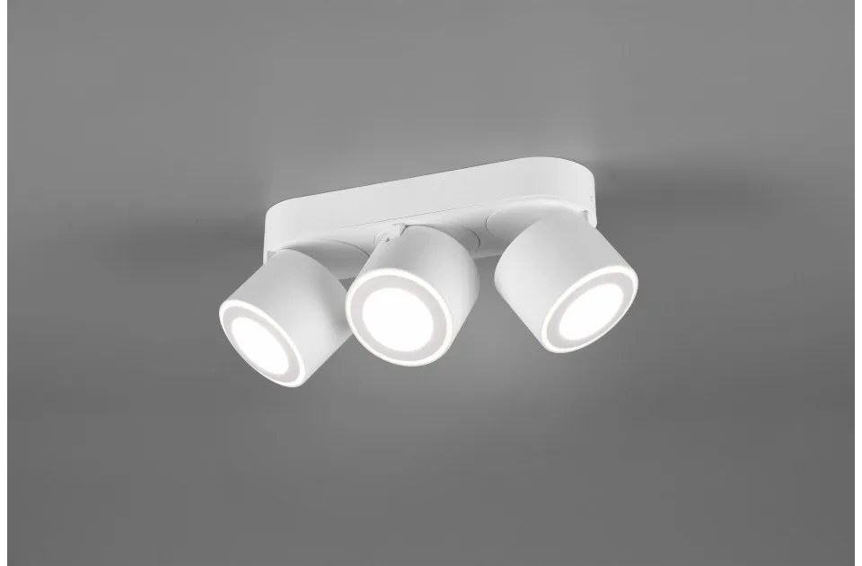 Σποτ Οροφής Χωνευτό/Επιφανειακό 3xLED 5W Κινητό Διπλή Πηγή Taurus Trio Lighting-652910331-Λευκό 652910331