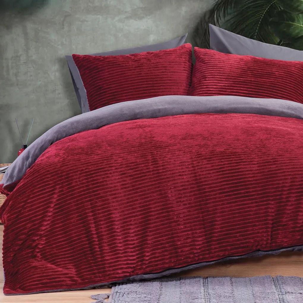 Παπλωματοθήκη Fleece Μονή (Σετ 160x220) Nef-Nef Homeware Calderon Bordo