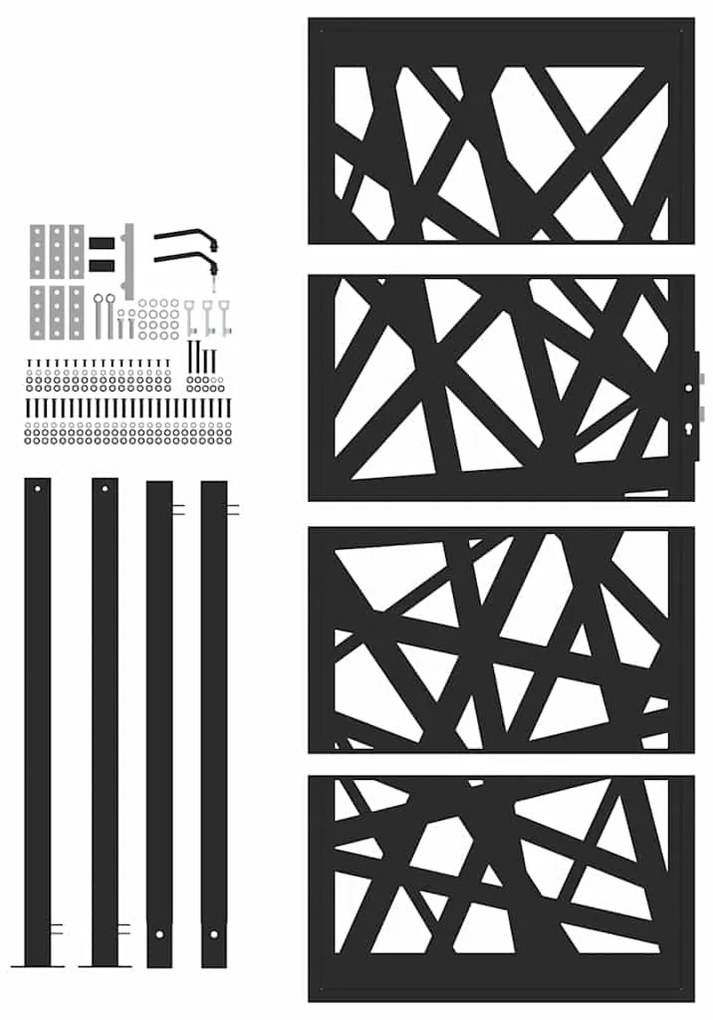 ΠΥΛΗ ΚΗΠΟΥ ΜΑΥΡΗ 105X205 CM ΑΤΣΑΛΙΝΗ ΕΛΑΦΡΙΑ ΣΧΕΔΙΑΣΗ 4100953