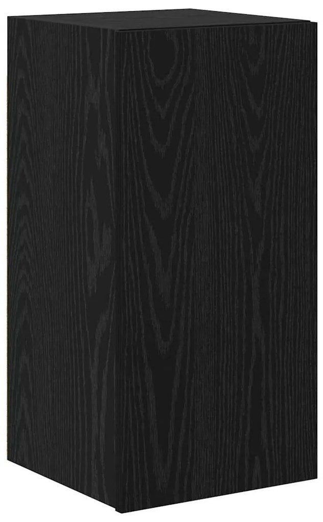 vidaXL Τηλεοπτική Κάβα Τοίχου 3 pcs Μαύρη Οξυά Επεξεργασμένο ξύλο