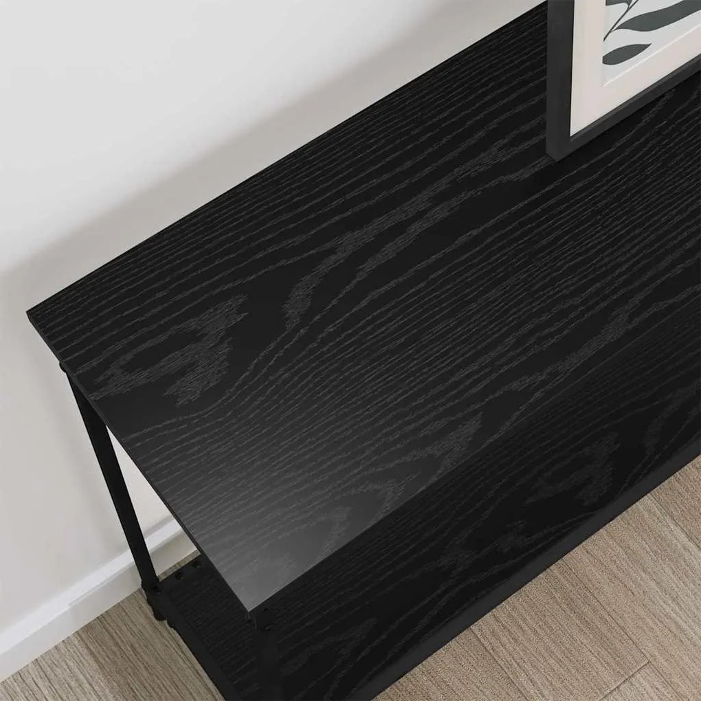 vidaXL Τραπέζι κονσόλας με ράφι Μαύρη δρυς 101 x 30.5 x 75 εκ