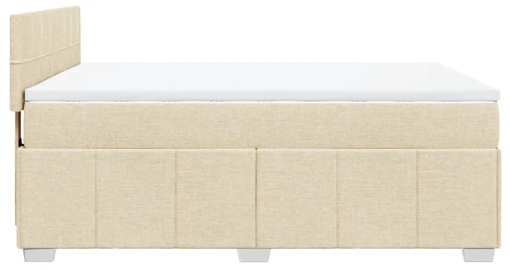 ΚΡΕΒΑΤΙ BOXSPRING ΜΕ ΣΤΡΩΜΑ ΚΡΕΜ 140X200 ΕΚ. ΥΦΑΣΜΑΤΙΝΟ 3287096