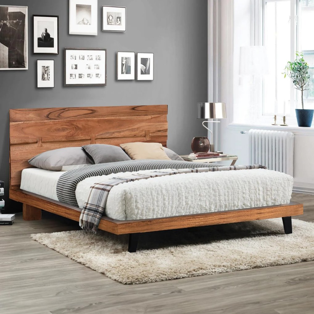 Κρεβάτι FANSI Διπλό Μασίφ Ξύλο Ακακίας 160x200 εκ. 160x200x90 εκ.