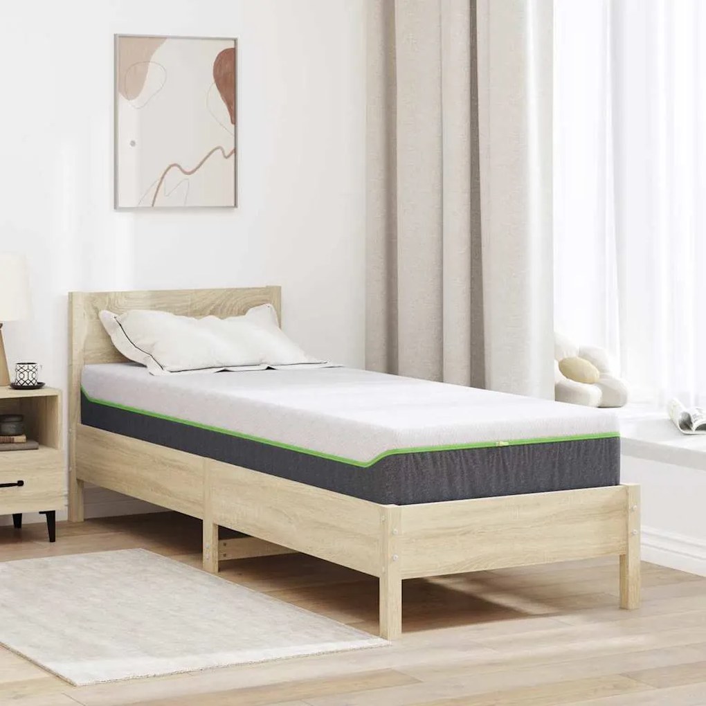 vidaXL Στρώμα Λευκό και Γκρι 70 x 200 cm Τσέπες ελατηρίων