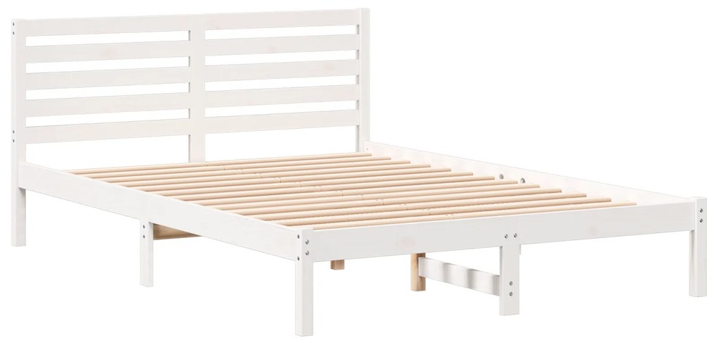 vidaXL Σκελετός Κρεβατιού Λευκό 140 x 220 cm Συμπαγές ξύλο πεύκου