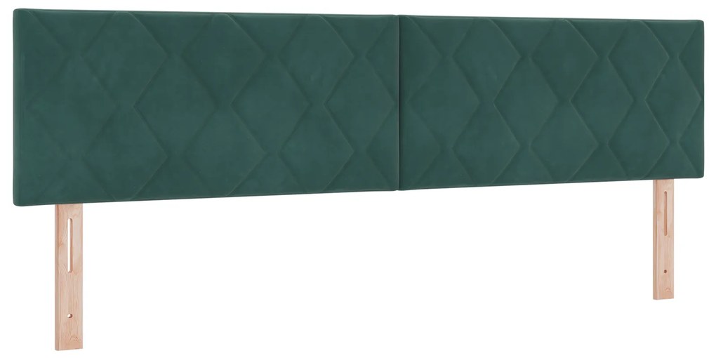 vidaXL Κρεβάτι με ελατήρια Σκούρο πράσινο 180 x 200 cm Βελούδο