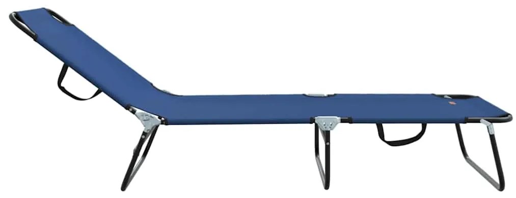 vidaXL Πτυσσόμενη ξαπλώστρα 1-πρόσωπο Μπλε 56 x 189 x 87 εκ. ύφασμα