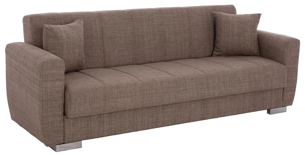 Καναπές - Κρεβάτι Polya 3θέσιος Καφέ 215x80x77 εκ. 215x80x77 εκ.