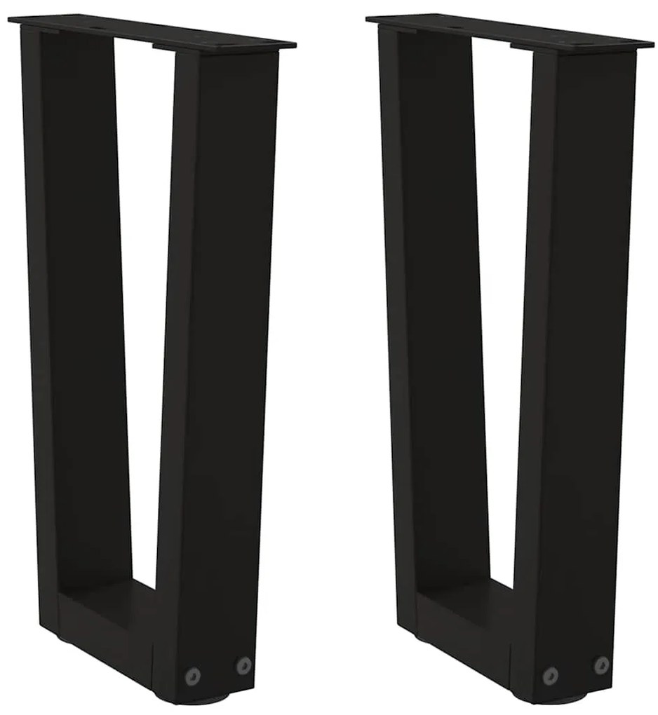 Πόδια Τραπεζιού Σαλονιού Σχήματος V 2 τεμ. Μαύρο 38x(42-43,3) εκ. Ατσάλι