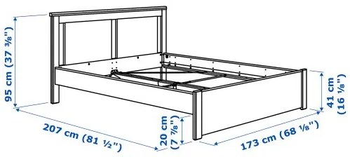 SONGESAND σκελετός κρεβατιού, 160X200 cm 392.410.46