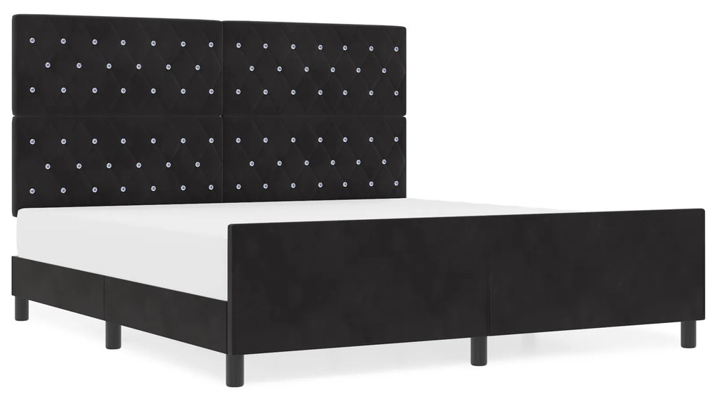 vidaXL Κρεβάτι Μαύρο 180x200 εκ. Βελούδο