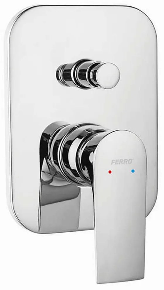Μίκτης Μπαταρίας Ντους 2 Εξόδων Algeo Square BAQ7P Chrome Ferro Ορείχαλκος