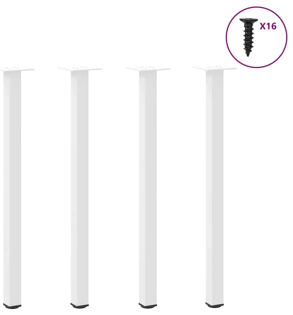 Πόδια Κονσόλας 4 τεμ. Λευκά 72-74 εκ. Ατσάλινο