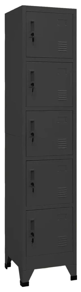 Φοριαμός Ανθρακί 38 x 40 x 180 εκ. από Ατσάλι