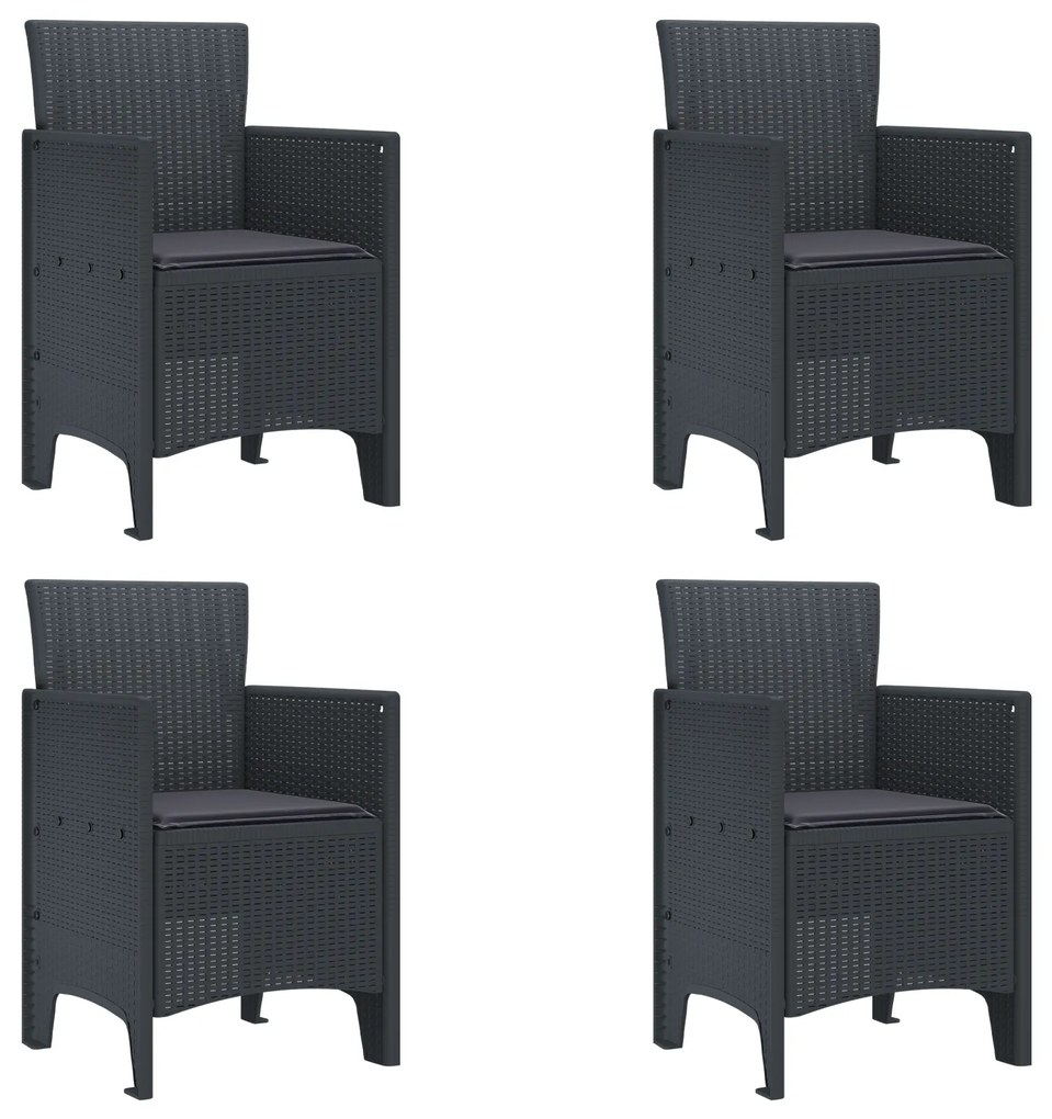 vidaXL Σετ Τραπεζαρίας Κήπου 5 pcs Ανθρακί 150 x 100 x 73 εκ.