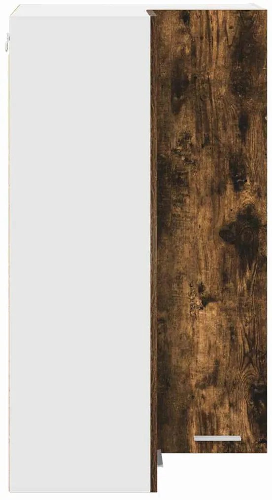 vidaXL Κρεμαστό ντουλάπι με αποθήκευση Riga Καπνιστός Δρυς και Λευκό