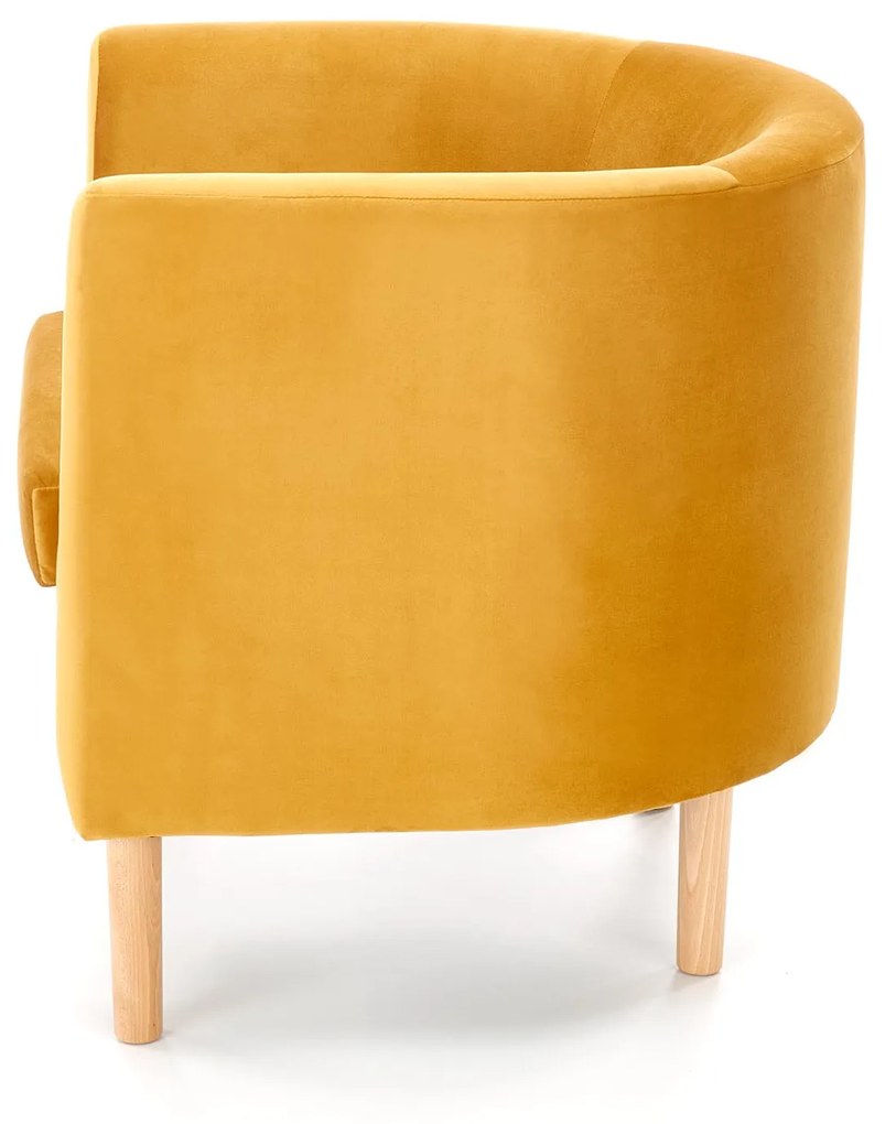 CLUBBY 2  leisure armchair mustard / natural DIOMMI V-PL-CLUBBY_2-FOT-MUSZTARDOWY