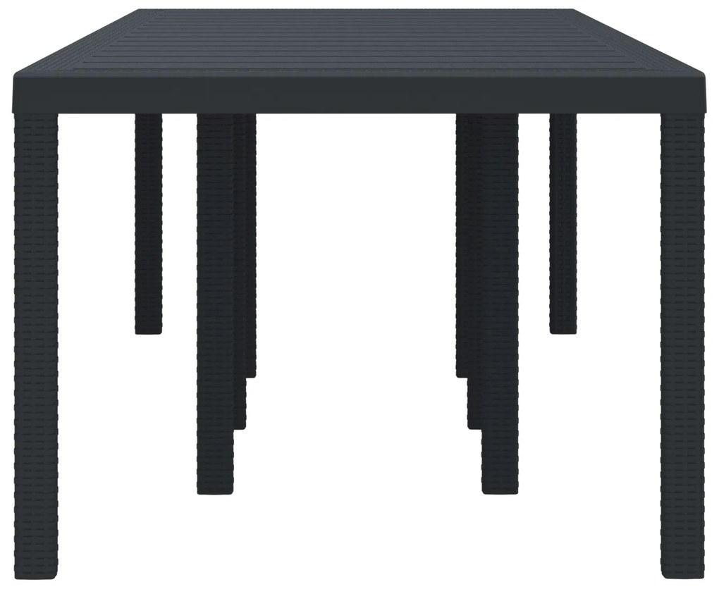 vidaXL Τραπέζι Κήπου Ανθρακί 250x100x73 εκ. Πολυ Ράτταν