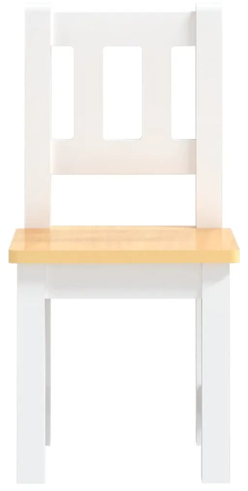 vidaXL Παιδικό Σετ Τραπέζι με Καρέκλες 3 τεμ. Λευκό και Μπεζ MDF