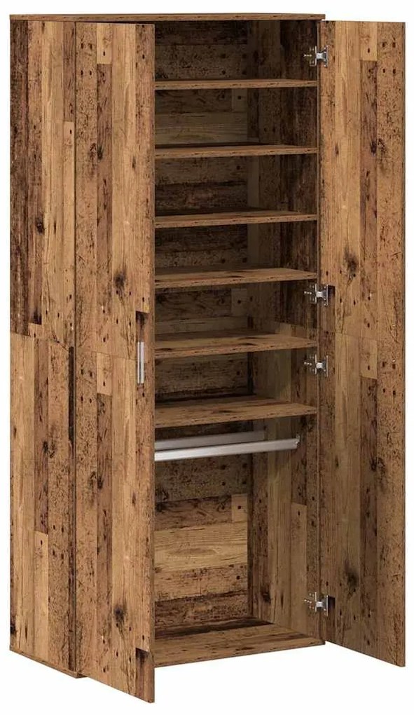 vidaXL Γραφείο με ράφι Παλιό Ξύλο 80 x 39 x 178 εκ Επεξεργασμένο ξύλο