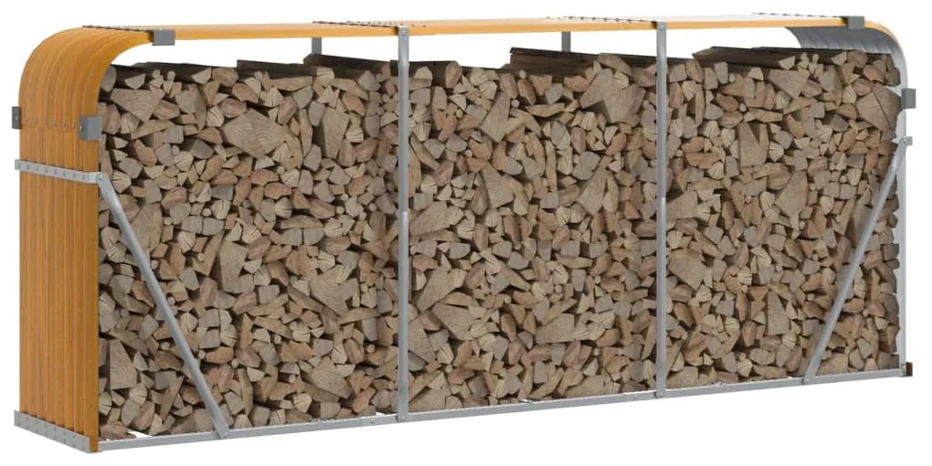 vidaXL Ξυλοθήκη Ξύλινη Όψη 234x45x100 εκ. από Γαλβανισμένο Ατσάλι