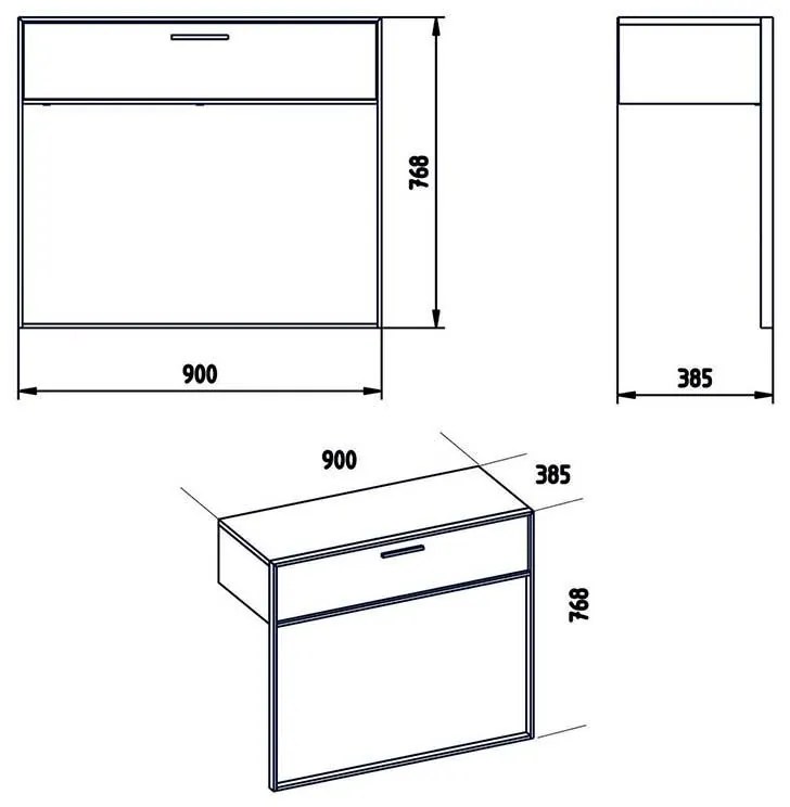 Κονσόλα Marble χρώμα λευκό μαρμάρου-χρυσό 90x38,5x77εκ