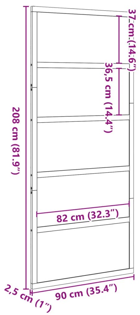 Πόρτα Αχυρώνα 90x208 εκ. από Μασίφ Ξύλο Πεύκου - Καφέ