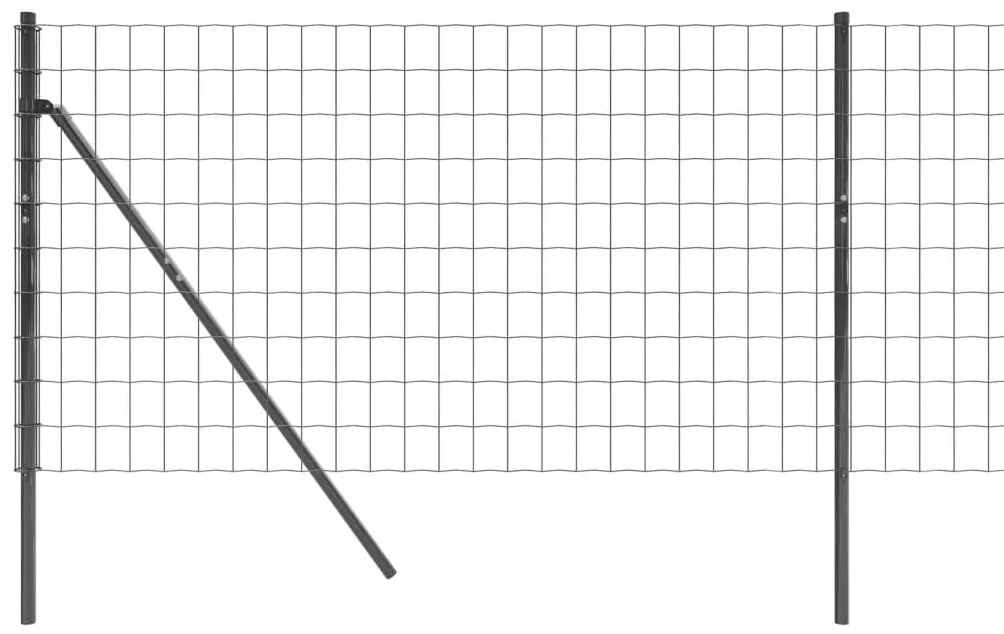 vidaXL Συρματόπλεγμα Περίφραξης Ανθρακί 0,8x25 μ. Γαλβανισμένο Ατσάλι