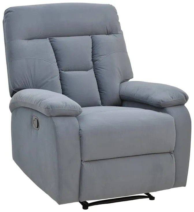 Πολυθρόνα relax με μηχανισμό massage Terpsi pakoworld γκρι βελούδο 80x94x100εκ